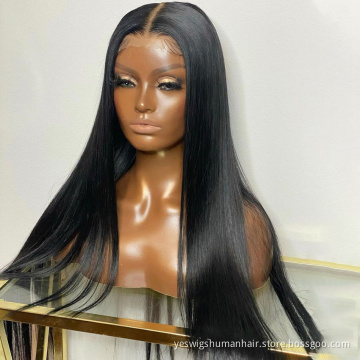 Yeswigs Full Hd Lace Front Wig Peruvian Cuticle Aligned Virgin Human Hair Straight Lace Closure Wig For Black Women Human Hair
